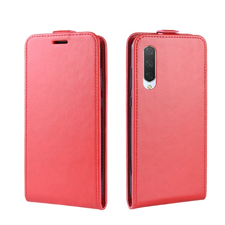 Crazy Horse Skin Vertical Flip Leather Mobile Phone Shell for Xiaomi Mi CC9 / Mi CC9 Meitu Edition/ Mi 9 Lite - Red-4