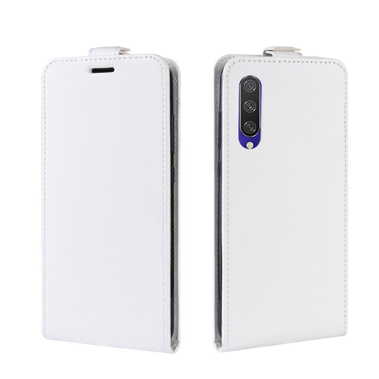 Crazy Horse Surface Vertical Leather Casing with Card Slot for Xiaomi Mi CC9e / Mi A3 - White-4