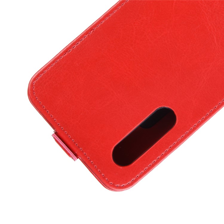 Crazy Horse Surface Vertical Leather Casing with Card Slot for Xiaomi Mi CC9e / Mi A3 - Red-2