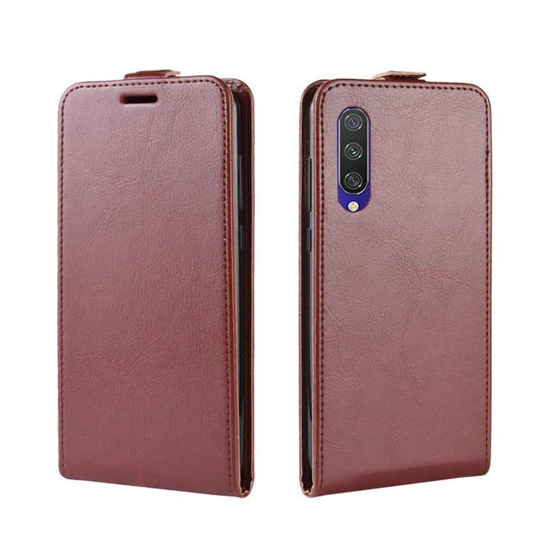 Crazy Horse Surface Vertical Leather Casing with Card Slot for Xiaomi Mi CC9e / Mi A3 - Brown-4