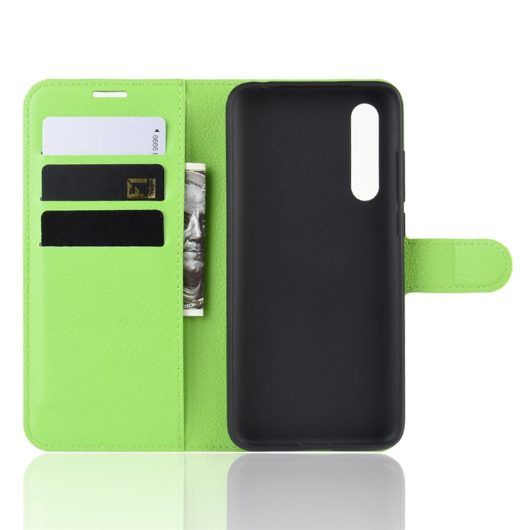 Litchi Skin Leather Wallet Stand Cell Phone Case for Xiaomi Mi CC9e/Mi A3 - Green-3