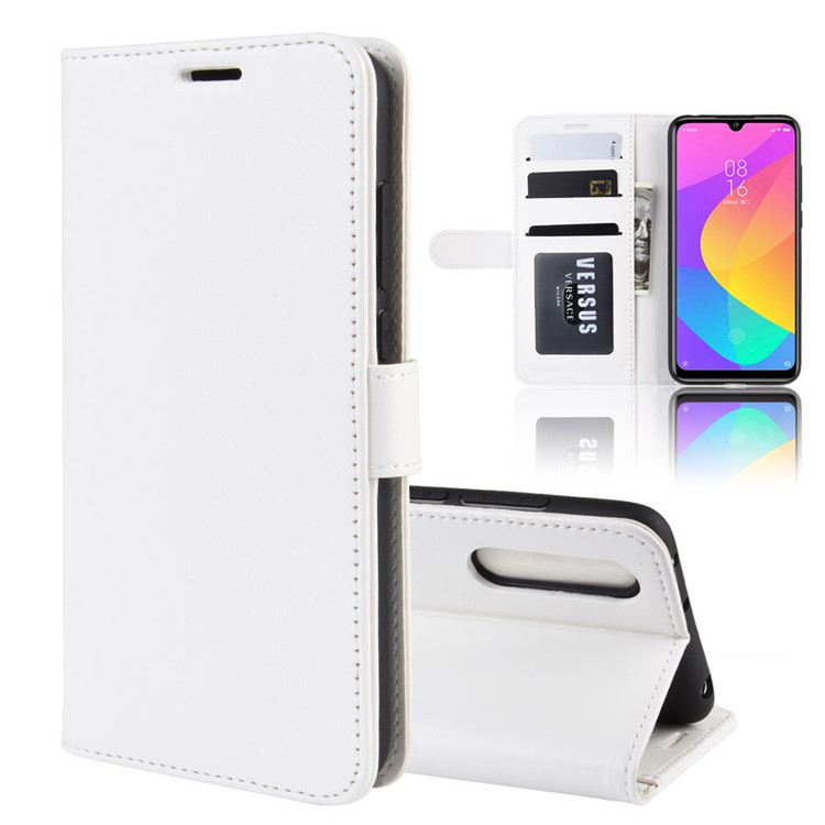 Crazy Horse Leather Wallet Stand Phone Case for Xiaomi Mi CC9e / Mi A3 - White-2