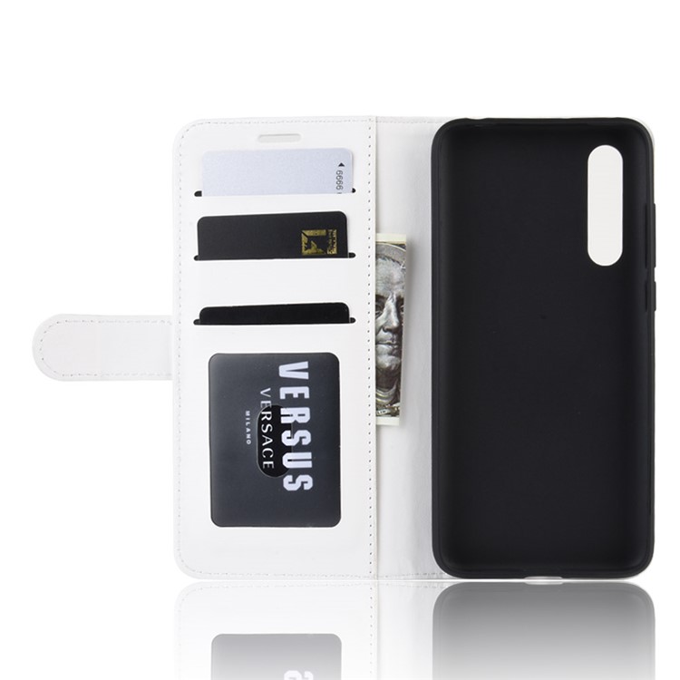Crazy Horse Leather Wallet Stand Phone Case for Xiaomi Mi CC9e / Mi A3 - White-5