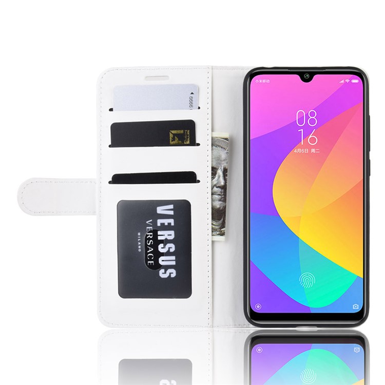 Crazy Horse Leather Wallet Stand Phone Case for Xiaomi Mi CC9e / Mi A3 - White-6
