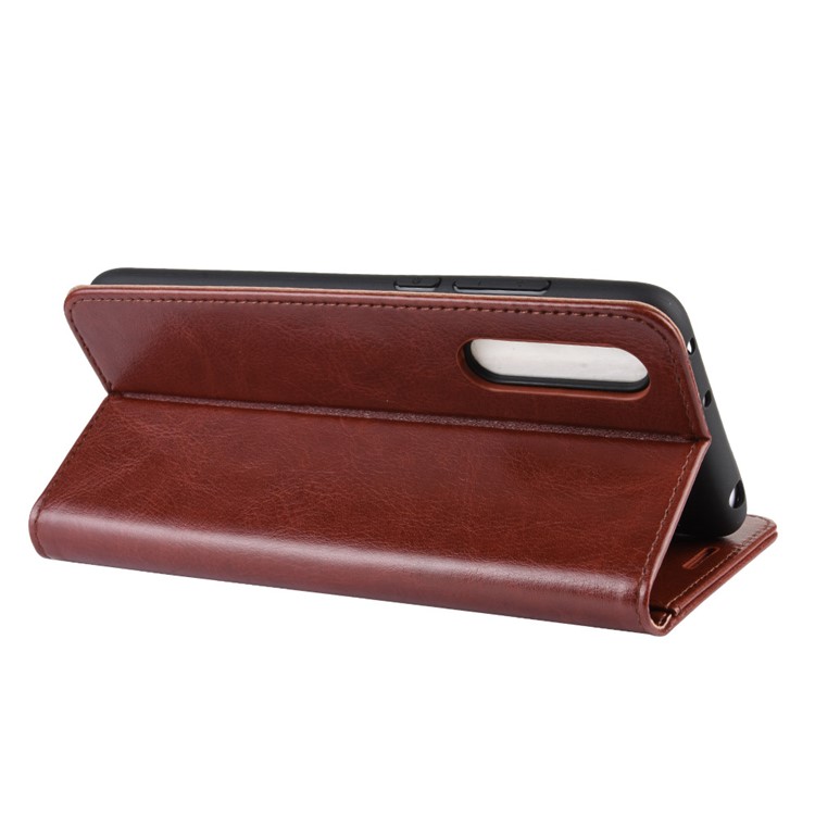 Crazy Horse Leather Wallet Stand Phone Case for Xiaomi Mi CC9e / Mi A3 - Brown-7
