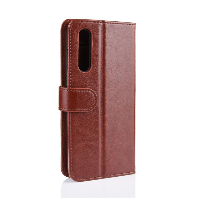Crazy Horse Leather Wallet Stand Phone Case for Xiaomi Mi CC9e / Mi A3 - Brown-8