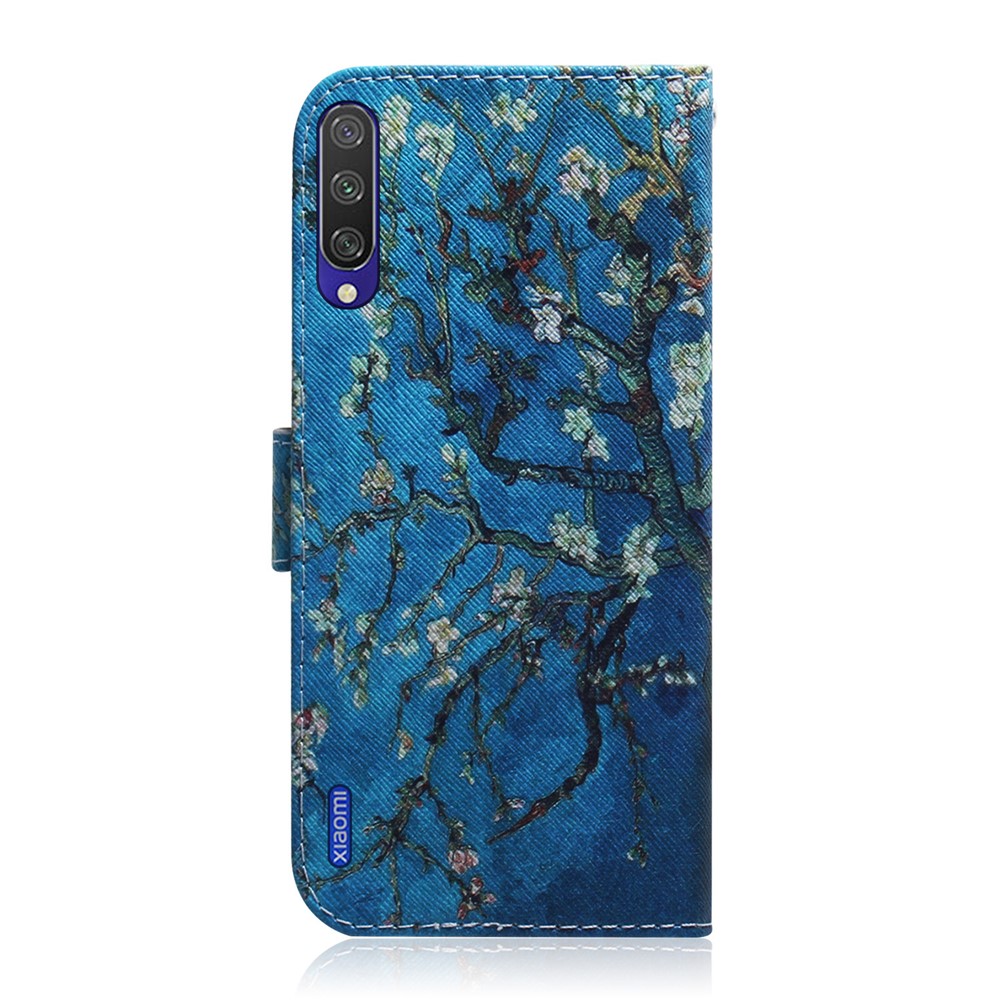 Printing Skin Leather Phone Shell Case for Xiaomi Mi CC9e / Mi A3 - Tree with Flowers-3