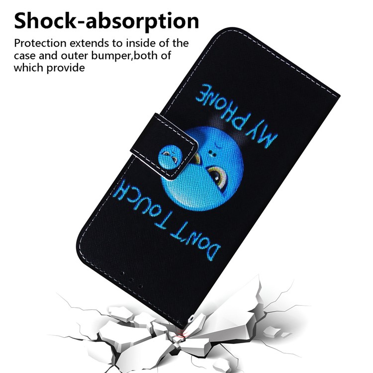 Printing Skin Leather Wallet Phone Case Shell with Stand Cover for Xiaomi Mi CC9 / Mi CC9 Meitu Edition - Don't Touch My Phone-5