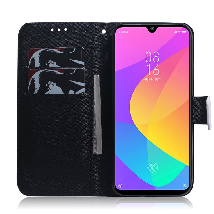 Printing Skin Leather Wallet Phone Case Shell with Stand Cover for Xiaomi Mi CC9 / Mi CC9 Meitu Edition - Don't Touch My Phone-8