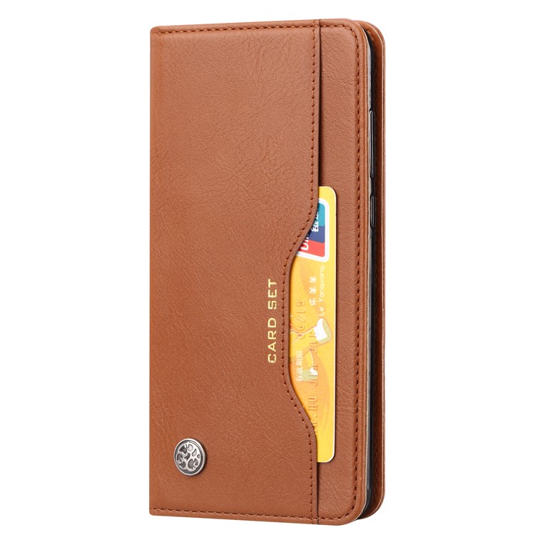 Auto-absorbed PU Leather Stand Wallet Protective Case for Xiaomi Mi CC9e/Mi A3 - Light Brown-3