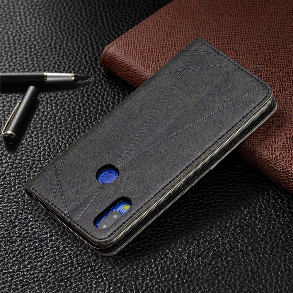 Geometric Pattern Leather Card Holder Case for Xiaomi Redmi Note 7 / Note 7 Pro (India) / Note 7S - Black-6