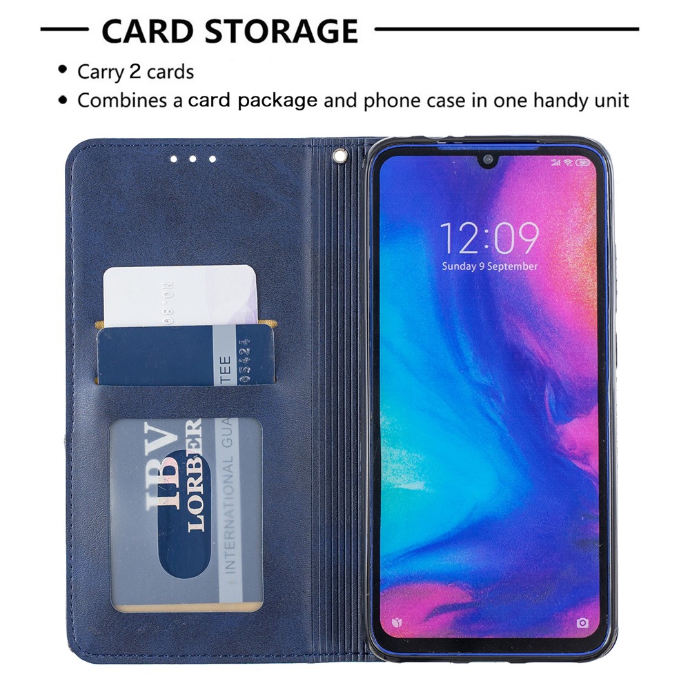 Custodia In Pelle Con Motivo Geometrico Per Xiaomi Redmi Note 7 / Note 7 Pro (india) / Nota 7S - Blu-4