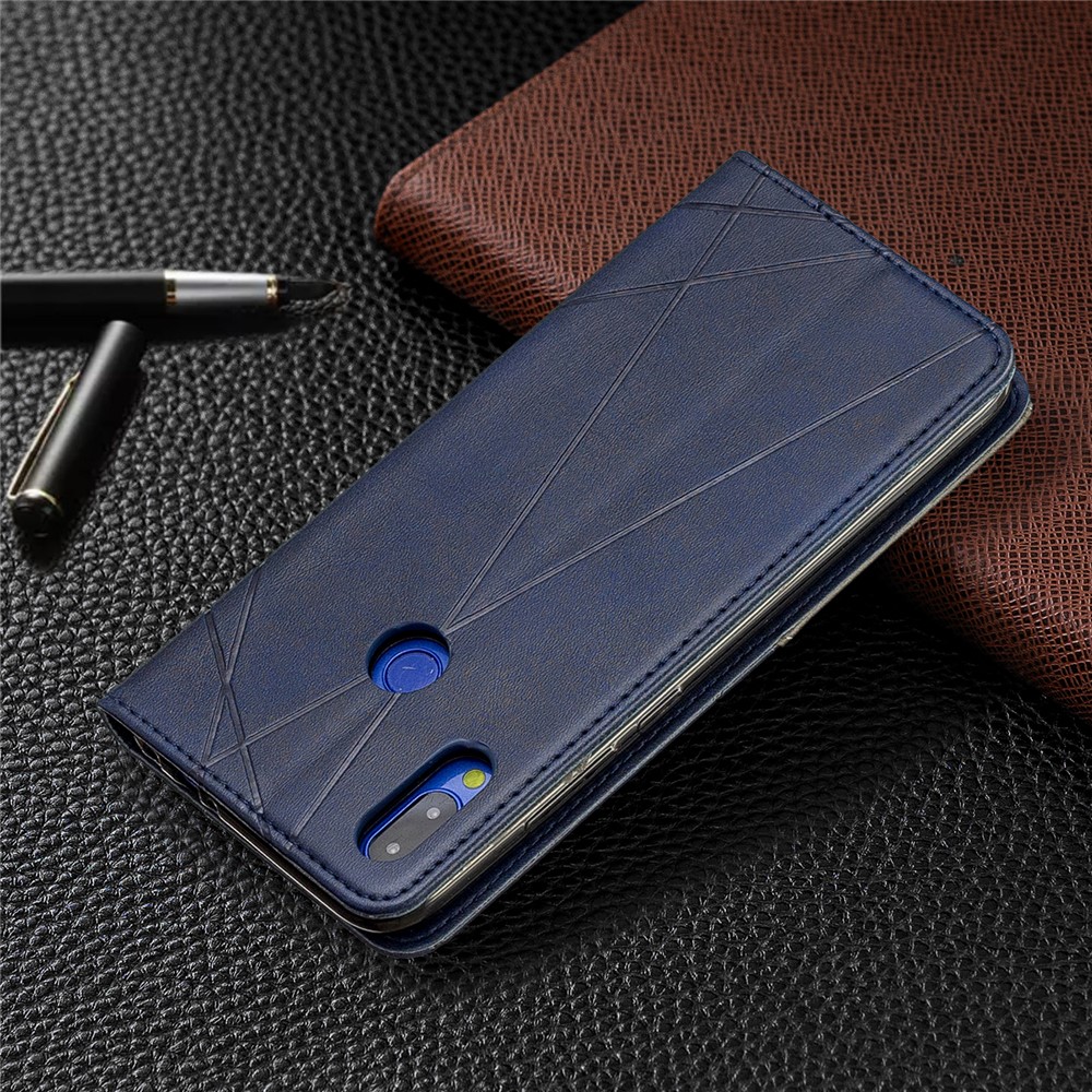 Custodia In Pelle Con Motivo Geometrico Per Xiaomi Redmi Note 7 / Note 7 Pro (india) / Nota 7S - Blu-6