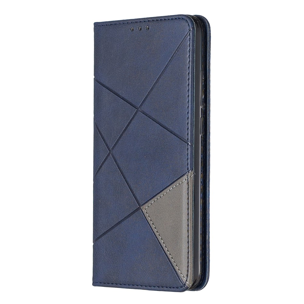 Custodia In Pelle Con Motivo Geometrico Per Xiaomi Redmi Note 7 / Note 7 Pro (india) / Nota 7S - Blu-7