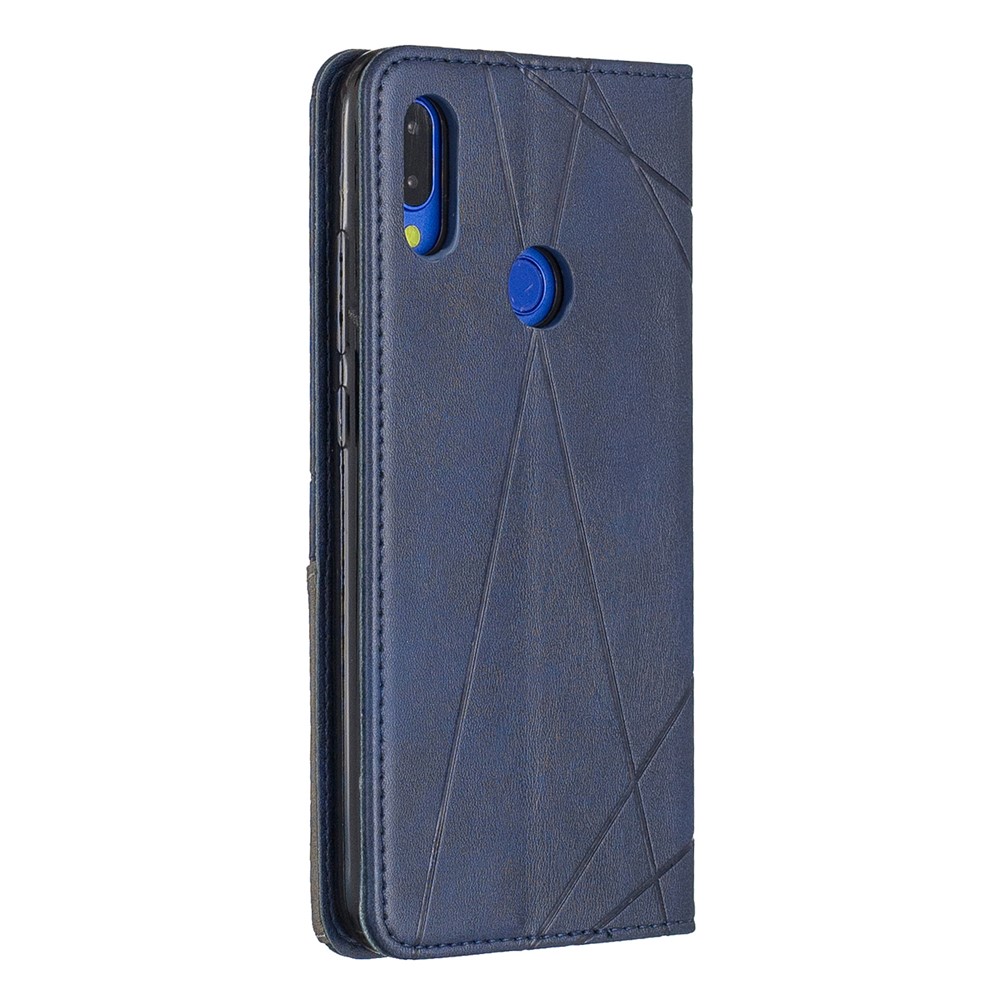 Custodia In Pelle Con Motivo Geometrico Per Xiaomi Redmi Note 7 / Note 7 Pro (india) / Nota 7S - Blu-8