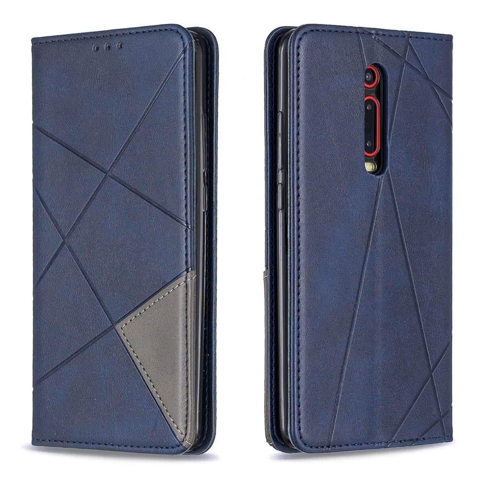 Étui du Support de Carte en Cuir de Motif Géométrique Pour Xiaomi Redmi K20 / mi 9T / Xiaomi Redmi K20 Pro / Mi 9t Pro - Bleu