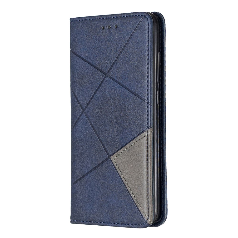 Case de Cartera de Cuero de Patrón Geométrico Para Xiaomi Redmi 7a - Azul-7