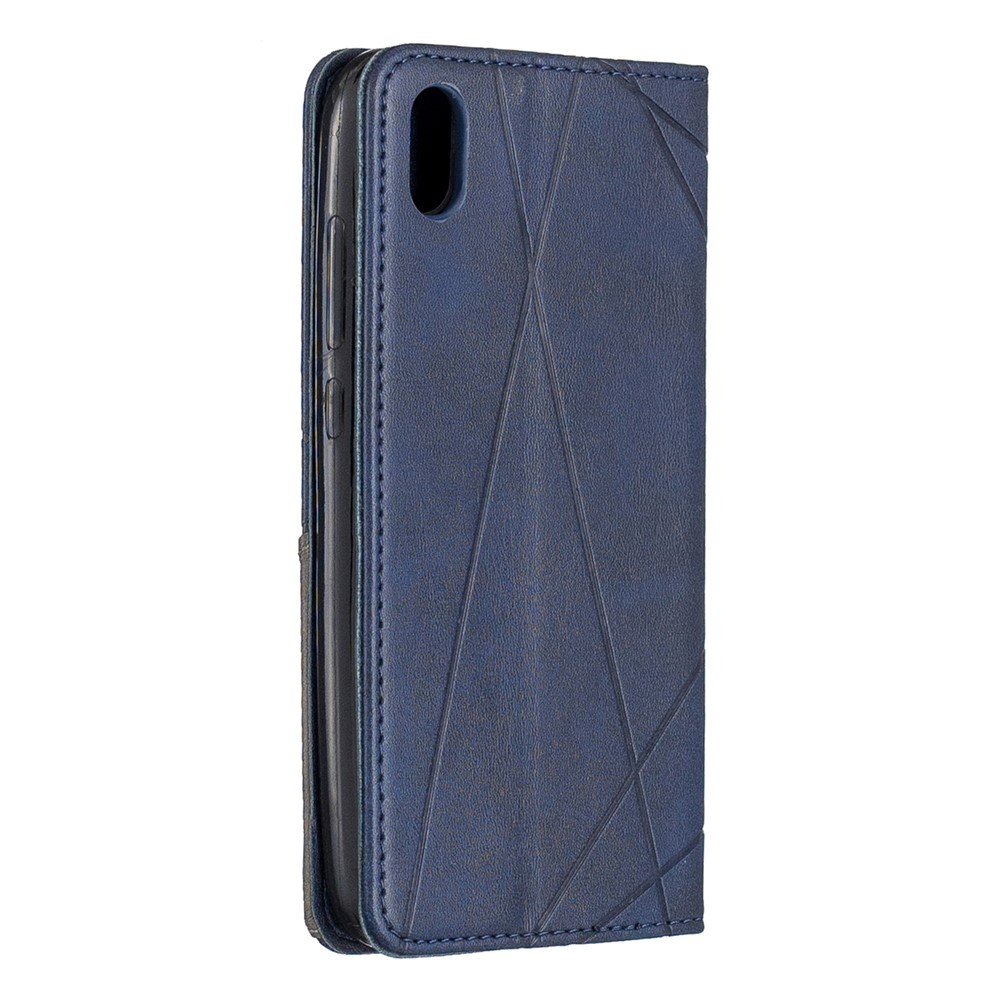 Geometric Pattern Leather Card Holder Case for Xiaomi Redmi 7A - Blue-8