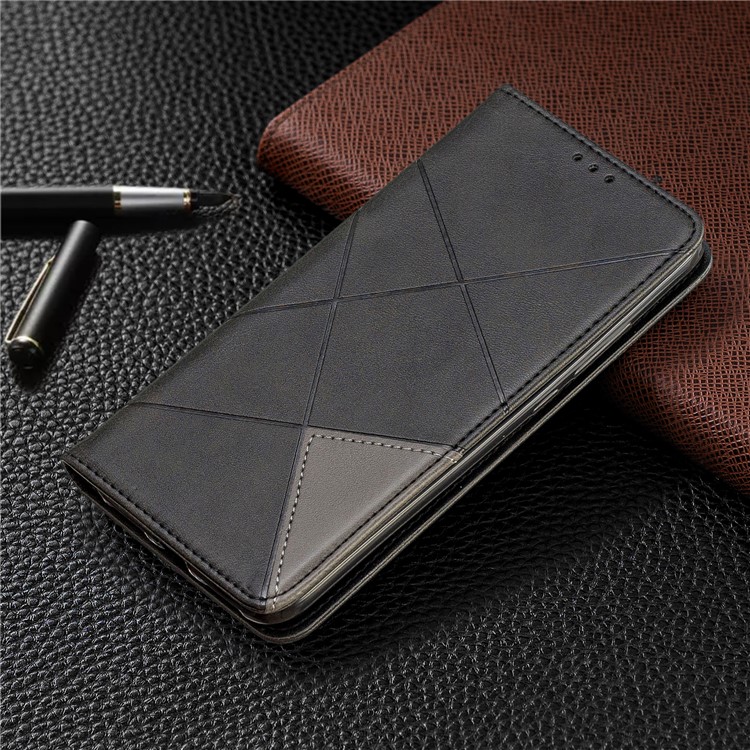 Geometric Pattern Leather Card Holder Case for Xiaomi Redmi 7 / Redmi Y3 - Black-5