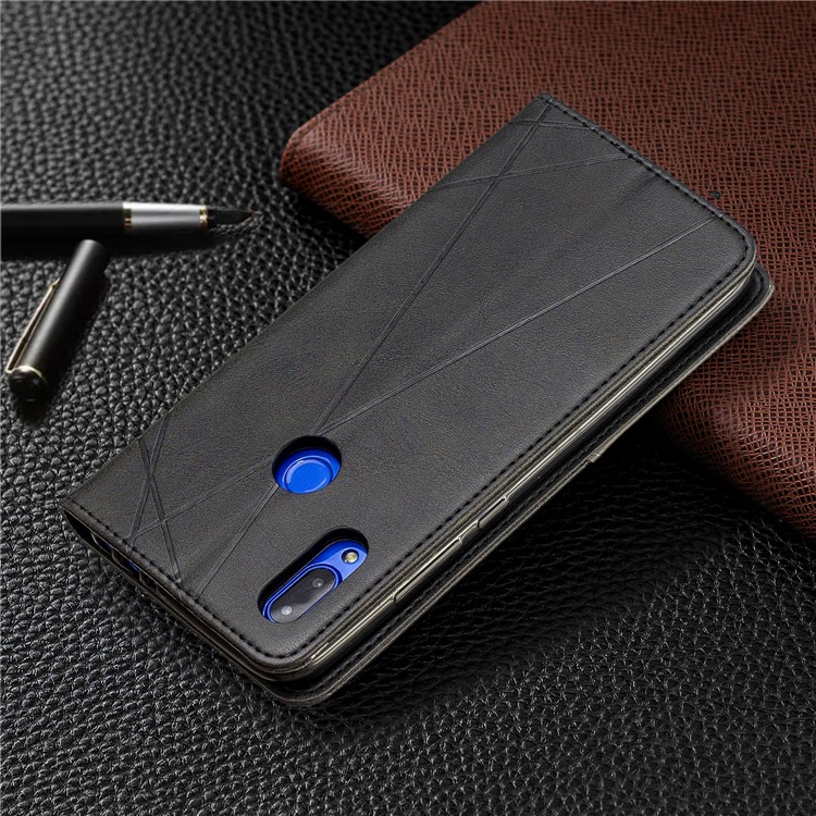 Geometric Pattern Leather Card Holder Case for Xiaomi Redmi 7 / Redmi Y3 - Black-6