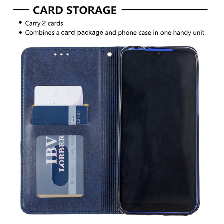 Geometric Pattern Leather Card Holder Case for Xiaomi Redmi 7 / Redmi Y3 - Blue-4