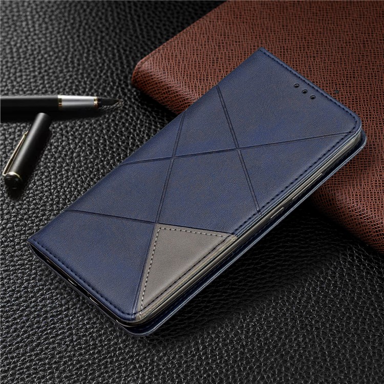 Geometric Pattern Leather Card Holder Case for Xiaomi Redmi 7 / Redmi Y3 - Blue-5