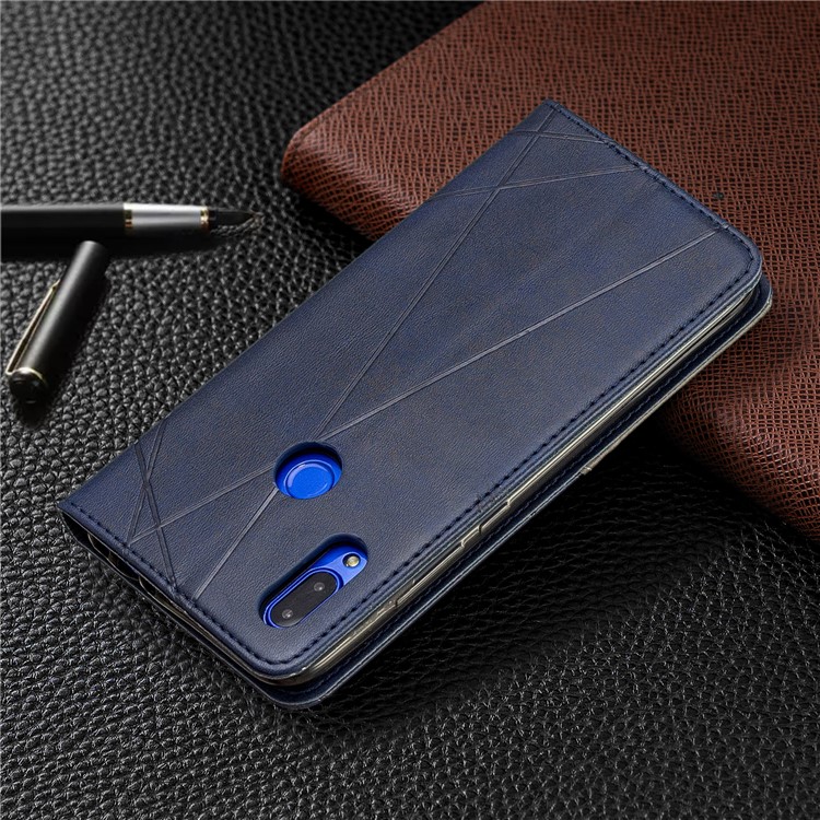 Geometric Pattern Leather Card Holder Case for Xiaomi Redmi 7 / Redmi Y3 - Blue-6