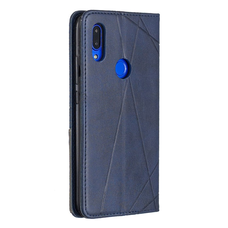 Geometric Pattern Leather Card Holder Case for Xiaomi Redmi 7 / Redmi Y3 - Blue-8