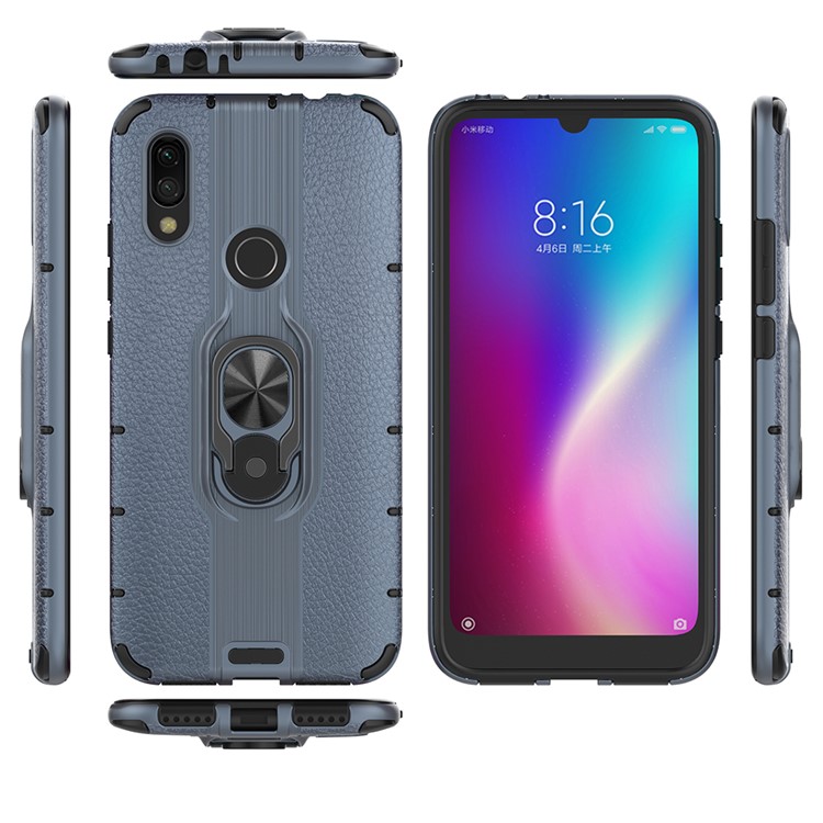 Detachable Ring Holder Kickstand PC TPU Hybrid Case for Xiaomi Redmi 7 / Redmi Y3 - Blue-2