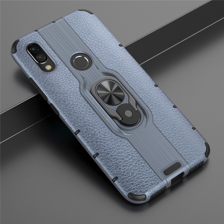 Detachable Ring Holder Kickstand PC TPU Hybrid Case for Xiaomi Redmi 7 / Redmi Y3 - Blue-3