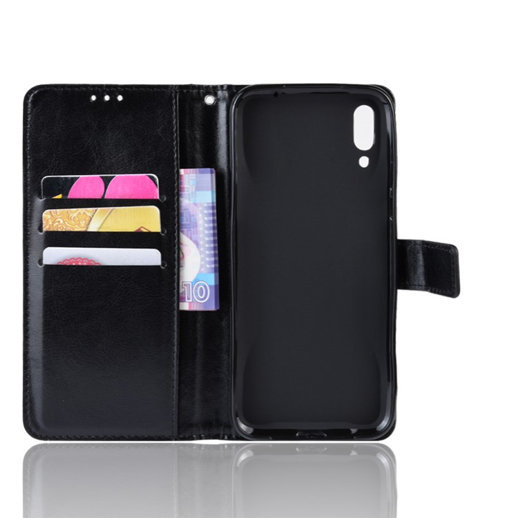 Crazy Horse Texture Leather Wallet Phone Shell Cover for Xiaomi Black Shark 2 / Black Shark 2 Pro - Black-5