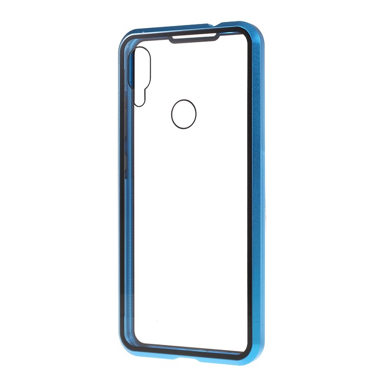 Metal Magnetic Frame + Glass Back Phone Case Detachable Cover for Xiaomi Redmi Note 7/ Note 7 Pro (India) / Note 7S - Blue-3