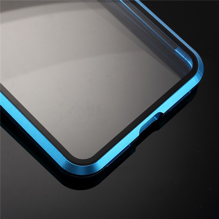 Metal Magnetic Frame + Glass Back Phone Case Detachable Cover for Xiaomi Redmi Note 7/ Note 7 Pro (India) / Note 7S - Blue-8