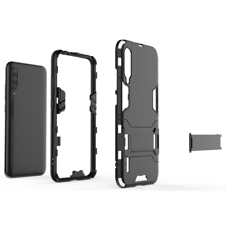Plastic + TPU Hybrid Phone Case with Kickstand for Xiaomi Mi CC9e/Mi A3 - Black-4