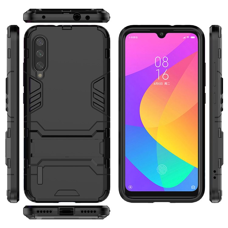 Plastic + TPU Hybrid Phone Case with Kickstand for Xiaomi Mi CC9e/Mi A3 - Black-7