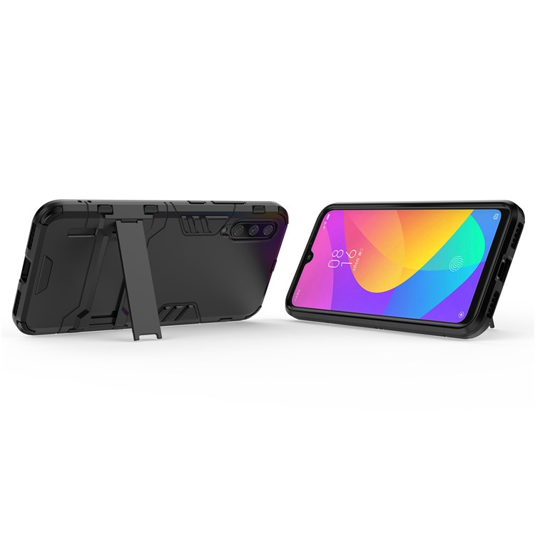 Plastic + TPU Hybrid Phone Case with Kickstand for Xiaomi Mi CC9e/Mi A3 - Black-8