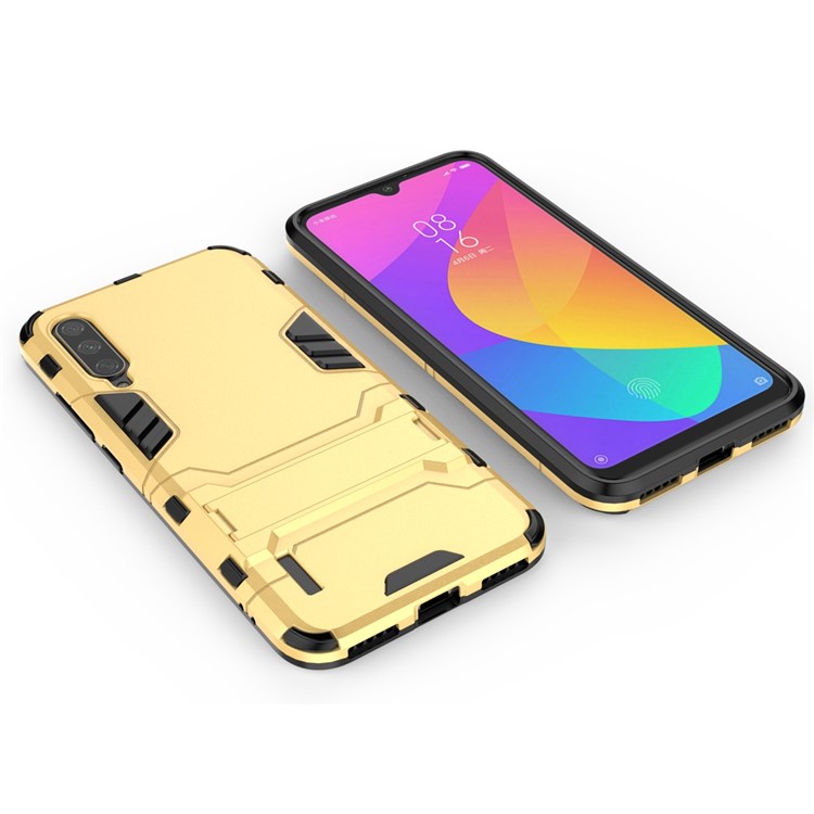 Plastic + TPU Hybrid Phone Case with Kickstand for Xiaomi Mi CC9e/Mi A3 - Yellow-3