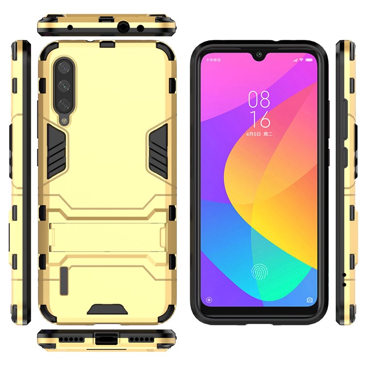 Plastic + TPU Hybrid Phone Case with Kickstand for Xiaomi Mi CC9e/Mi A3 - Yellow-4