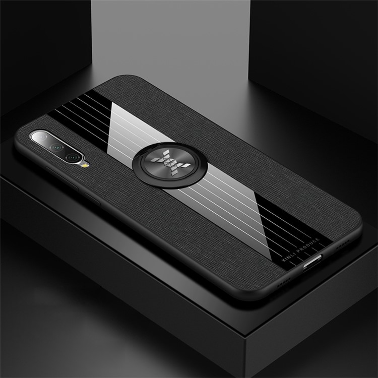 Jeans Cloth + TPU + Acrylic Hybrid Mobile Phone Covering with Kickstand for Xiaomi Mi CC9e / Mi A3 - Black