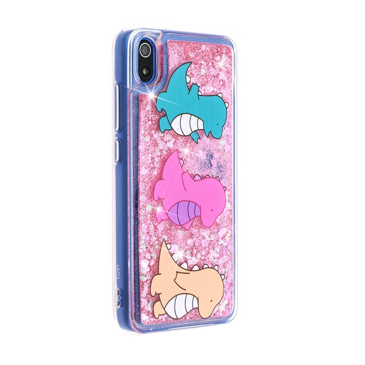 Embossed Style Glitter Powder Quicksand TPU Phone Case Shell for Xiaomi Redmi 7A - Cute Dinosaur-4