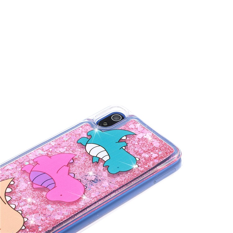 Embossed Style Glitter Powder Quicksand TPU Phone Case Shell for Xiaomi Redmi 7A - Cute Dinosaur-5