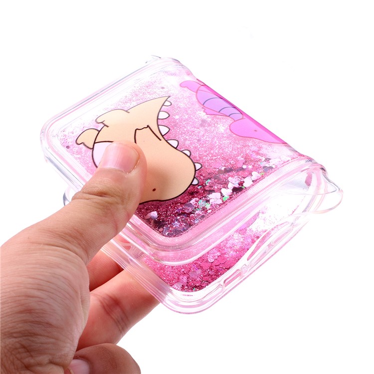 Embossed Style Glitter Powder Quicksand TPU Phone Case Shell for Xiaomi Redmi 7A - Cute Dinosaur-6