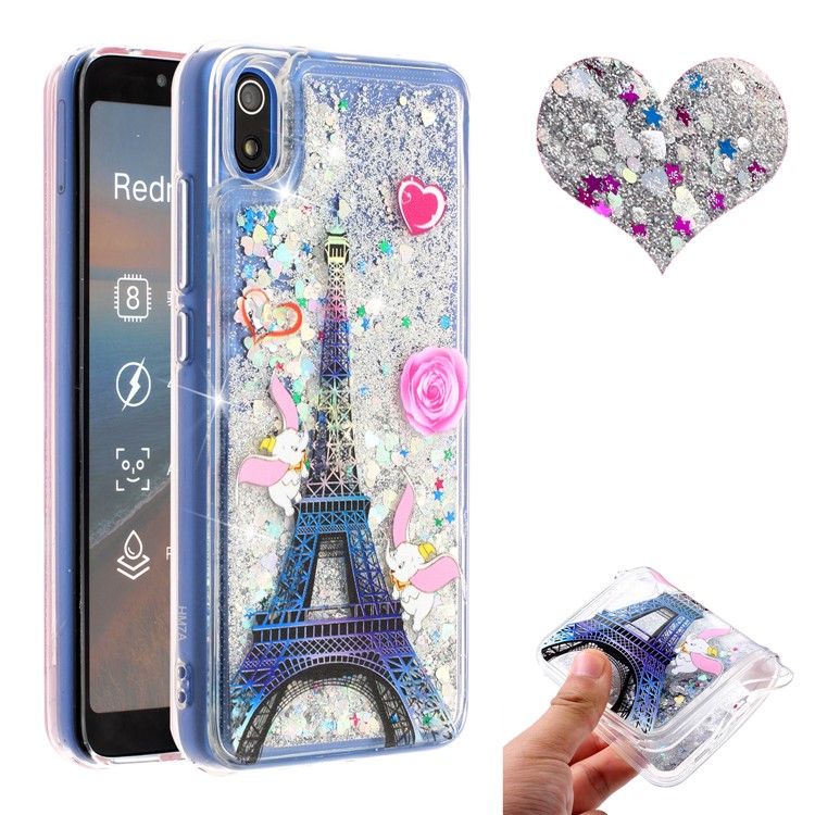 Shell Per il Telefono in Polvere Glitter in Stile Guscio di Telefono TPU Per Xiaomi Redmi 7A - Asciugamano Eiffel