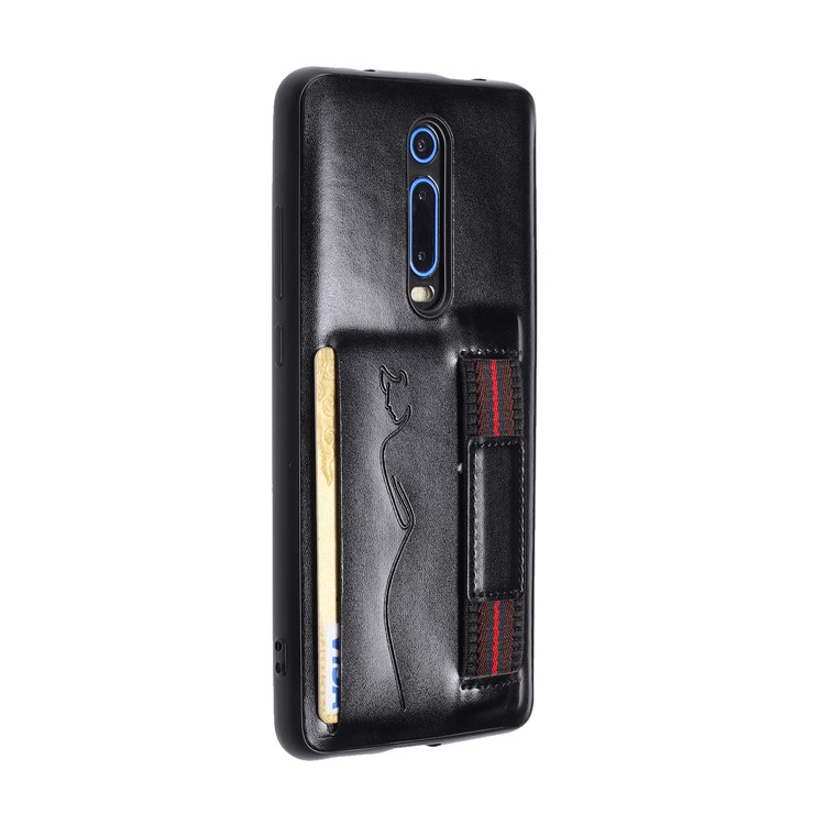 Card Holder PU Leather Mobile Casing with Strap for Xiaomi Redmi K20 / Mi 9T / K20 Pro / Mi 9T Pro - Black-3