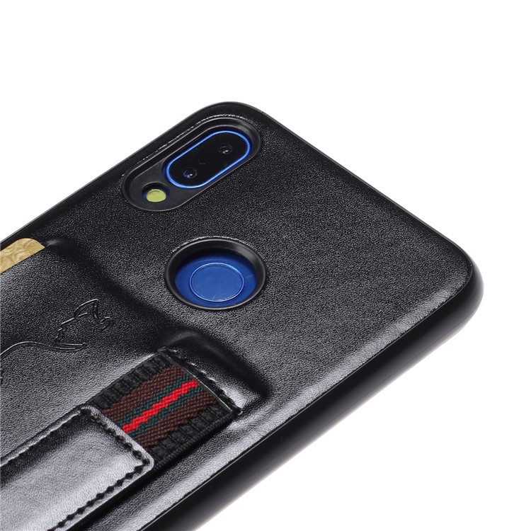 For Xiaomi Redmi Note 7 / Note 7 Pro (India) / Note 7S Card Holder PU Leather Phone Covering - Black-4