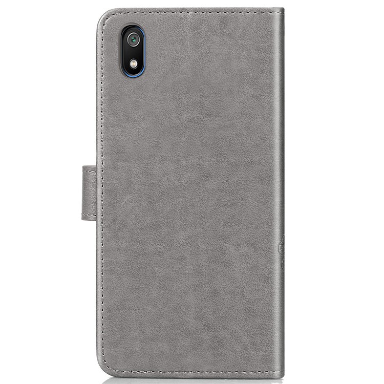 Imprint Clover Pattern Wallet Flip Leather Case for Xiaomi Redmi 7A - Grey-3