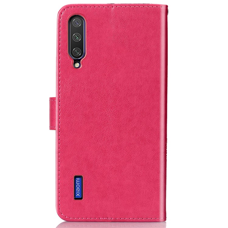 Imprint Clover Pattern Leather Wallet Phone Casing for Xiaomi Mi CC9e/Mi A3 - Red-3