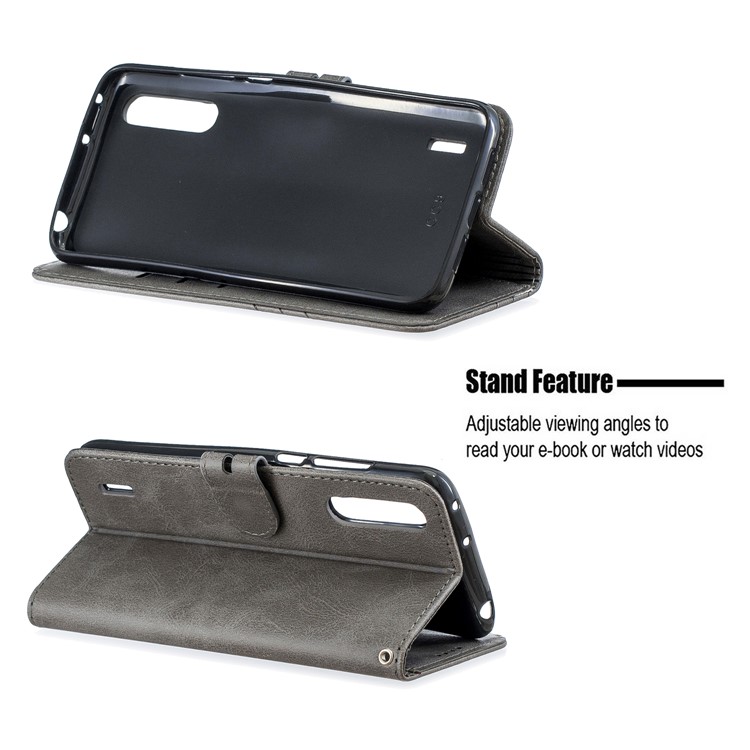 Leather Stand Case with Card Slots for Xiaomi Mi CC9e / Mi A3 - Grey-6
