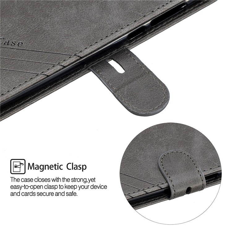 Leather Stand Case with Card Slots for Xiaomi Mi CC9e / Mi A3 - Grey-7