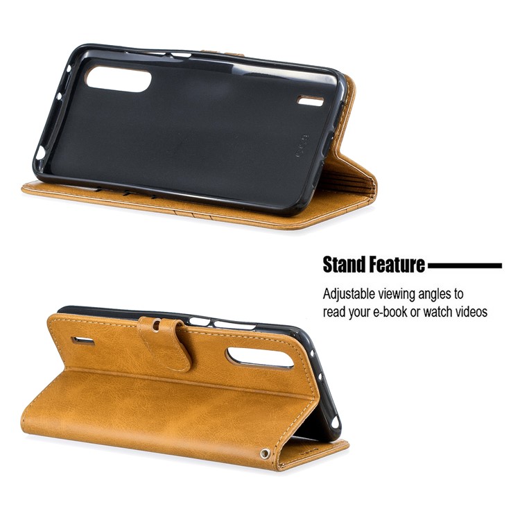Leather Stand Case with Card Slots for Xiaomi Mi CC9e / Mi A3 - Brown-6